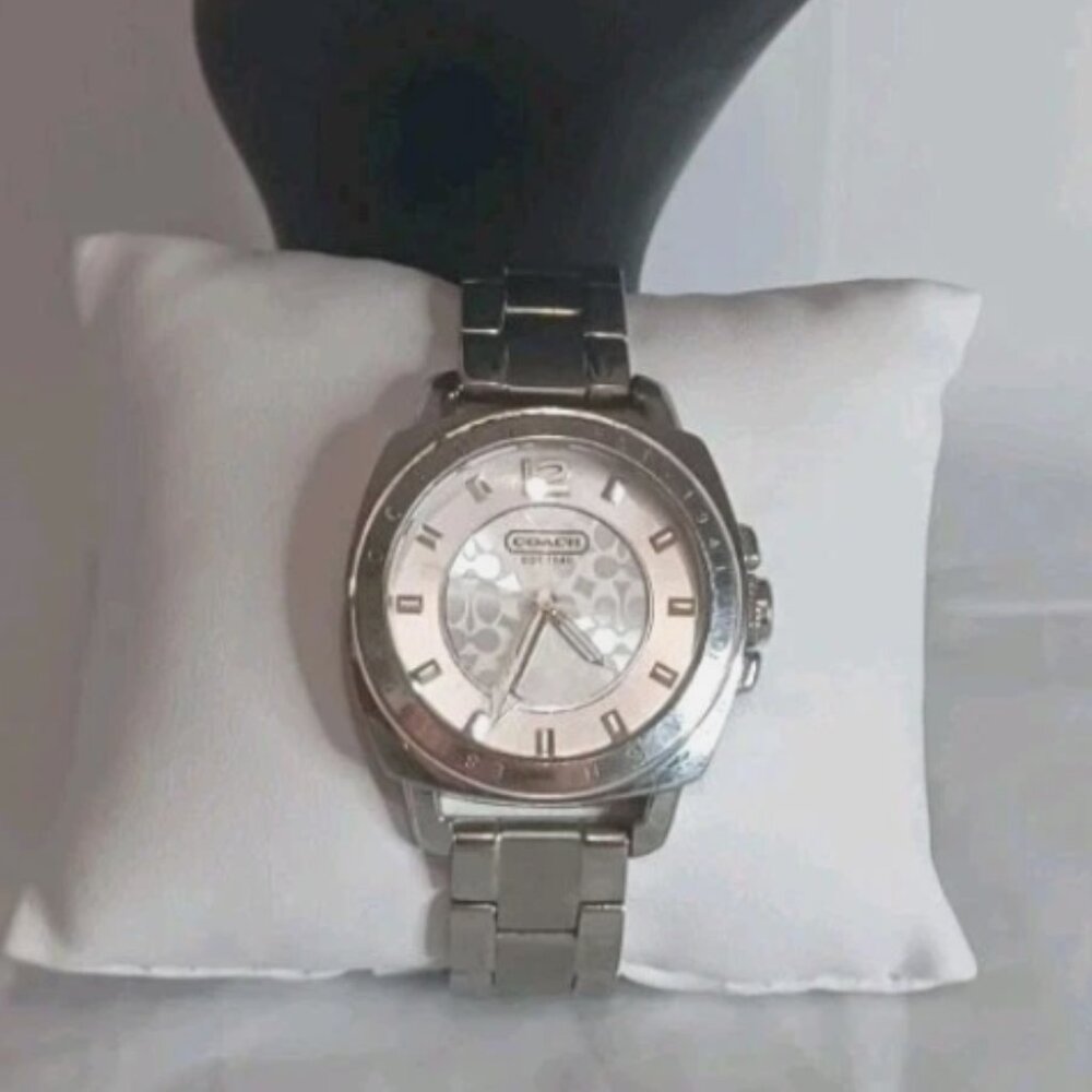 COACH Stainless Steel Signature Quartz Watch CA.64.7.14.0606 Silver